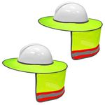 Hard Hat Sun Shield Hard Hat Sunshield Hard Hat Visor Neck Shade Sun Visor Full Brim Neck Sunshade Cover for Hardhat Hard Hat Sun Shade Accessories Reflective Strip Neck Protection Hard Hat Visor 2PCS