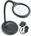 Carson DeskBrite300 COB LED Lighted 2x Aspheric Magnifier & Desk Lamp with 5x Spot Lens with Included USB-C Power Adapter, Black (LM-30)