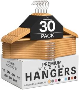 Utopia Home Wooden Hangers 30 Pack – Slim Suit Hangers Natural