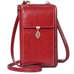 HUANLANG Small Crossbody Phone Bags for Women Leather Cell Phone Purse Wallet With Shoulder Strap RFID Blocking Ladies Shoulder Bag Credit Card Slots Lightweight Crossbody for Phone Bag and Wallet