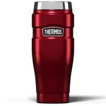 Thermos Stainless King Travel Tumbler & Multi- Purpose Flask- 470ml Insulated Hot & Cold Water Bottle for Daily Commute & Weekend Adventures - Sleek Design in Red, 5-Year Durability