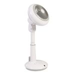 Iris Ohyama Woozoo Tower Fan, 37㎡, Pedestal Fan, White, 10 Speeds, Remote Control, DC Motor, Quiet 25 db on Low, Multidirection Oscillation, 8Hr Timer, Air Circulator, Night Mode, Powerful STF-DC15T