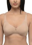 Inner Sense Soft Organic Cotton Bamboo Encircled Bra for Women I Non Padded, Wire Free, Full Coverage, Doubled Layered Cups and Side Support Shaper Women Bra | Skin