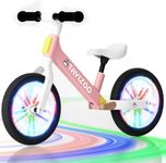 Tayizoo 12" Toddler Balance Bike,Age 2-5 Years Old Colorful Lighting Balance Bike,Ultra Light Nylon Bike Frame,PU Tires, Gift for Boys Girls