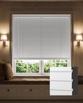 UNISHADES 100% Privacy 1" Aluminum Mini Blinds for Interior Windows, L-Shaped Blades Room Darkening Cordless Horizontal Blinds, for Winodws Size (30.5" W × 64" H) Color (White)