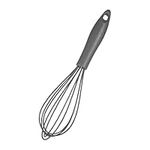 Fuyamp Food Grade Silicone Whisk with Sturdy and Comfortable Handle Heat Resistant and Nonstick Cookware Wire Whisk 26cm Perfect for Cooking (Grey)