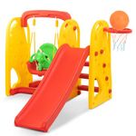 Baybee Jumbo Garden Swing & Slider for Kids | Plastic Baby Slide Cum Swing Combo with Baby Basket Ball Toy for Home/Indoor/Outdoor Play Toys for Boys Girls | Slide for Kids Children 2 to 5 Years