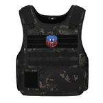 MGFLASHFORCE Tactical Vest for Men, Security Police Fbi Airsoft Vest (Black Camo)