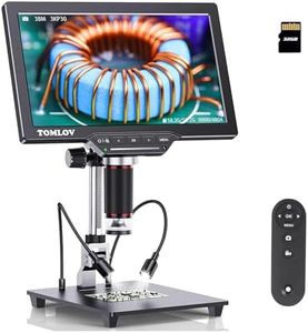 TOMLOV DM202 HDMI Digital Microscope,10.1 Inch LCD Microscope,16MP Coin Microscope Camera with Screen for Adults, Micro Soldering Microscope, TV/Windows/Mac Compatible, 32GB Card Included