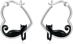 YFN Black Cat Earrings Sterling Sil