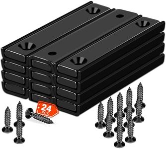 MIKEDE 12 Pack Neodymium Bar Magnets, 70LB Strong Rare Earth Mounting Magnets Heavy Duty, Rectangular Magnets with Countersunk Hole and Steel Capsule, Magnets Strips for Home, Garage - 2.36x0.53x0.2in