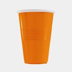 Home Heaven - Reusable Beer Pong Glass | Reusable Party Glasses | Beautiful Drinking Glass for Party | 450ml Party Glass (Bright Orange, Pack of 20)