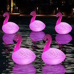 Rukars Flamingo Floating Pool Lights, Waterproof Inflatable Solar Pool Lights for Above Ground Pool, Outdoor LED Glow Lights for Beach, Garden Backyard, Patio Lawn, Hot tub, Christmas Décor(1pcs)