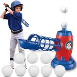 SunwyxTek Automatic Kids Baseball Pitching Machine, Electronic T Ball Tee Ball Baseball Pitcher Swing Trainer for Children with 8 Balls, Great Gift Idea for Chrismas, Birthday, Children's Day