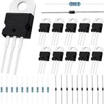 DAOKAI 10PCS TIP120 NPN Transistor 60V 5A Darlington Silicon Power TO-220 for Arduino with 1N4001 DIODE, 2.2k Ohm Resistors