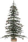 Vickerman 42" Caramel Pine Artificial Christmas Tree Unlit- Featuring 1241 PVC Tips - Pine Cone Accented - Seasonal Indoor Home Decor with Decorative Burlap Base