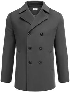 COOFANDY Men Trench Coat Jacket Outwear formal Office Work Casual Peacoat