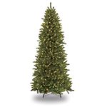 Puleo International 6.5-Foot Pre-Lit Slim Fraser Fir Tree with 350 UL Clear Lights Artificial Christmas