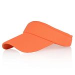 Multiple Colors Sun Visors for Women and Men, Long Brim Thicker Sweatband Adjustable Hat for Golf Cycling Fishing Tennis Running Jogging and other Sports, Orange