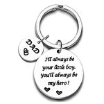 Nimteve Dad Gifts From Son Daughter Dad Keychain Father Keyring Key Tags For Daddy Papa Men Jewelry For Father's Day Birthday, Hero Dad Keychain from Little Boy, One Size