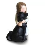 Hensonever Black Dog Angel Figurines, Angel of Friendship Dog Memorial Gifts for Dog Lovers