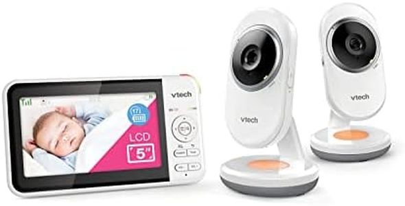 VTech BM5250N 5'' 2-Camera Full Colour Video Baby Monitor with Night Light, 2-Way Talk, Soothing Sounds, Room Temperature Monitor, up to 17 Hours Battery Life