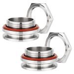 (2 pack)Hilangsan 1.5" Tri Clamp Weldless Bulkhead Stainless Steel Compression Bulkhead Fittings Homebrew Kettle Bulkhead 1.5 inch TC Bulkhead for Brew Kettle