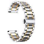 BINLUN Stainless Steel Watch Bands Replacement with Straight & Curved End 6 Colors(Gold, Sliver, Black, Rose Gold, Gold-Silver Two Tone, Silver-Rose Gold) 9 Sizes(12mm-24mm)