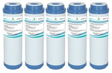 5X AquaHouse 10" GAC Granular Activated Carbon Water Filter Cartridge for Reverse Osmosis, NDL2, NP1, GAC-10, Drinking Water Filter