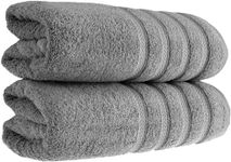 Diamond Tex Premium Cotton Large Jumbo Bath Sheets | Set of 2, 100% Egyptian Cotton, 600-GSM | Luxury Soft Bath Towels 80 cm x 160 cm | Quick Dry XL Body Wrapped Towels (Silver)