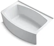 KOHLER 1100-RA-0 Expanse 60" x 32" Acrylic Alcove Bathtub with Right-Hand Drain, Compact Design Soaking Tub, White