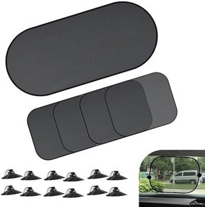 awlbed 5 PCS Car Rear Windshield Side Window Sunshade, 39.3" x 19.6" + 17.3" x 14.1" Privacy Protection Cover, Keep Car Cool Anti-UV Cover with Suction Cup, Universal Car Sunshield Accessory (Black)
