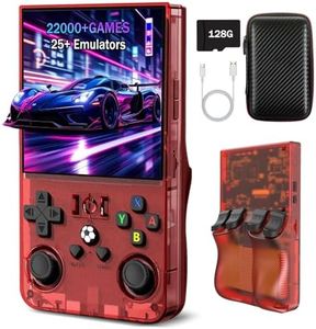 R36MAX Retro Handheld Game Console, 4.0 Inch 720x720 IPS Screen, Portable Hand Held Open Source Linux System, (Deep Red)