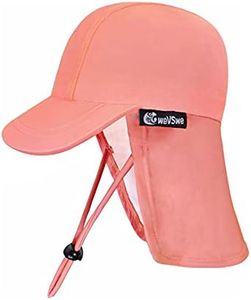 weVSwe Baby Sun Hat UPF 50+ Soft Adjustable Straps Flap Cap Sun Protection Beach Hat All-day Summer Cap Orange 0-6M