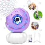 Bubble Machine for Kids, Automatic Light Up Bubble Blower, 72-Hole Bubble Maker - 2000+ Bubbles Per Minute, No-Spill Design, Perfect for Outdoor Parties, Weddings, and Bubbles Party Favors(Purple)