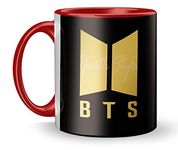 Youth Style BTS Music Band Inner Colour Bangtan Boy's Sonyeodan BTS mugs for Coffee, gift for boyfriend, gift for girlfriend, gift for husband coffee mug tea cup gift for Friends - 11oz mug 3T-973 (3ToneRed)