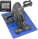 DMI Under Desk Mini Bike for Arms or Legs to use as Exercise Equipment or Physical Therapy with Digital Monitor, Step Tracker and Adjustable Tension Knob, Mat and Batteries Included, Black