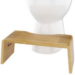 Squatty Potty Oslo Folding Bamboo Toilet Stool – 7 Inches Collapsible Bathroom Stool for Kids and Adults, Brown