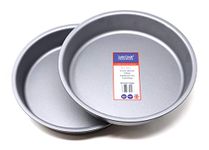 Lets Cook Cookware 9 Inch Victoria Sandwich Tin Twin Pack, Fixed Base, 23cm, British Made with Teflon Non Stick