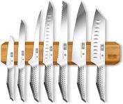 HOSHANHO 8 Pieces Knife Set with Magnetic Knife Holder, Ultra Sharp Stainless Steel Kitchen Knives Set, Professional Chef Knife Sets with Ergonomic Handle