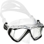 Clear Black/Silver : Cressi PANO 4, Wide View Scuba Dive & Snorkeling Mask - Cressi: Quality Since 1946