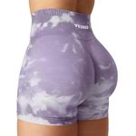 YEOREO Scrunch Butt Workout Shorts Tie Dye Seamless Jada Shorts Gym Athletic Biker Screen Print 3.6" Shorts Violett S