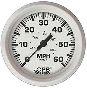 Faria Beede Instruments Faria 33147 Dress Speedometer GPS Studded 4" - White, 60 MPH