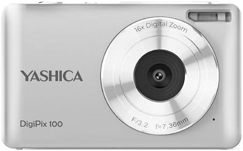 Yashica DigiPix 100 Digital Camera, FHD 1080P Camera for Photography, Digital Point and Shoot Camera with 16X Zoom, Supports Micro SD Cards, Mini Digital Camera for Teen Girls and Boys – Silver