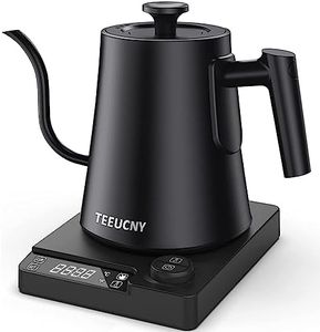 TEEUCNY Bollitore Elettrico A Collo Di Cigno Bollitore Per Tè E Caffè In Acciaio Inossidabile, Riscaldamento Rapido, Indicatore Led, Funzione Di Mantenimento Del Calore, Regolazione Della Temperatura