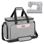 Sewing Machine Carrying Case Bag Compatible for Most Standard Singer,Brother,Janome with Multiple Storage Pockets,Universal Travel Tote Bag with Shoulder Strap for Sewing Machine and Supplies,Grey