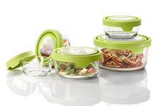 Anchor Hocking 12207ECOM Glass Food Storage Container Set, Green