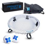 Premier Spike Roundnet Game Set - Top Set in Quality & Durability - Portable Outdoor Game for Beach, Backyard, Camping Game for Kids, Teens & Adults - Net, 2 Balls, Court Measuring Lines, Carrying Bag