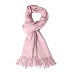 QBSM Womens Large Soft Wedding Evening Pashmina Shawls Wrap Scarfs, Baby Pink, One Size