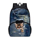 Belidome Kawaii Cat Backpack for School Girls Elementary Primary Kids Shoulder Book Bag with Front Side Inside Pockets